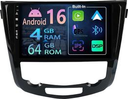 [4+64GB] „Keconsing“ 10,1 colio „Android 16“ automobilių radijas, skirtas „Nissan Qashqai“ (J11) ir „X-Trail“ (T32) modeliams, pagamintiems 2014–2018 m. Radijas su „CarPlay“, stereo sistema, belaidžiu ryšiu, „CarPlay“, GPS navigacija, ekranu ir „Bluetoot