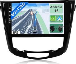[6GB + 128GB] „Android 16“ automobilių radijas, skirtas „Nissan X-Trail Qashqai j11 Rouge“ (2014–2018 m.) – [integruota „CarPlay“ / „Android Auto“ / DSP / GPS] – 10,1 colio IPS 2,5D kamera + mikrofonas – DAB / vairo valdymas / „Mirror Link“