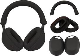 „Adhiper“ 3-in-1 apsauginių dėklų rinkinys, skirtas „Sony WH-1000XM5“ (XM5) ausinėms, ausinių priedų rinkinys su silikoniniu dėklu, ausinių pagalvėlių užvalkalais ir galvos juostos apsauga – atsparus prakaitui – juodos spalvos