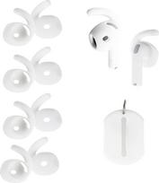 „Adhiper“ – 4 poros ausų kabliukų, skirti „AirPods 4“. 【Papildomas laikymo maišelis ir karabinas】Neslystantys sportiniai ausų kabliukai, ausinių priedai, suderinami su „AirPods“ 4-osios kartos ausinėmis (baltos spalvos)