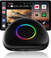 „AI Box“ „CarPlay“ belaidis adapteris ir „Android“ automobilinis belaidis adapteris su integruotu 4G, „Wi-Fi“, dvigubu „Bluetooth“, USB, AI, GPS, OTA, 8GB + 128GB, „CarPlay“ raktas, skirtas „YouTube“/„Netflix“/„TikTok“/TF kortelei, CB6D
