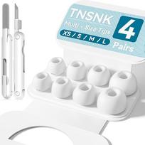 „AirPods“ 2-osios ir 1-osios kartos ausų antgalių pakaitalai su valymo rinkiniu ir laikymo dėklu, silikoniniai „AirPods Pro“ ausų antgaliai (XS/S/M/L) su triukšmo slopinimo anga ir įmontuotu apsauginiu dangteliu nuo dulkių, 4 vnt.