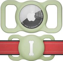 „Air“ dėklas šunų antkakliui, „Apple Air Tag“ GPS sekimo įrenginio laikiklis su kilpa, silikoninis „Air Tag“ apsauginis dėklas su kaulų raštu, išskobti naminių gyvūnėlių aksesuarai