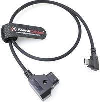 „Alvin's Cables“ D-Tap į stačiakampį USB-C maitinimo kabelis, skirtas „DJI Focus Pro“ varikliui, 2 pėdų ilgio, itin minkštas, D-Tap į Type-C, užtikrinantis geresnį „Tilta Nucleus Nano II“ belaidžio objektyvo valdymo variklio veikimą