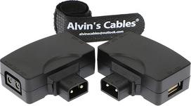„Alvin's Cables“ D-Tap–P-Tap į USB 5 V adapteris-konverteris: D-Tap (vyriškas) į 5 V USB (moterišką) jungtį, skirta telefonui, kamerai ar monitoriui. 2 vnt. rinkinys