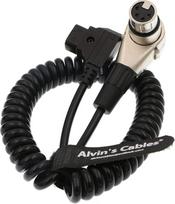 „Alvin's Cables“ prabangus 4 kontaktų XLR (moteriškas, stačiakampis) – D-Tap spiralinis maitinimo kabelis, skirtas „ARRI“ kameros monitoriui