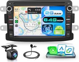 „Android“ automobilių radijas su 2+64G atmintimi, skirtas „Dacia Logan“/„DOKKER“/„Duster“/„Sandero“/„Lodgy“ modeliams, su belaidžiu „CarPlay“/„Android Auto“, 7 colių jutikliniu ekranu, navigacija, „Wi-Fi“, FM, RDS, SWC, „CANbus“, „Bluetooth“, ekvalaizeriu