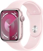 „Apple Watch“ 9-osios serijos [GPS, 45 mm] – rausvas aliuminio korpusas su rausvu sportiniu dirželiu, M/L (atnaujintas)