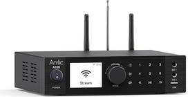 „Arylic A100“ belaidis visiškai skaitmeninis Hi-Fi stiprintuvas su FM radiju, 100 W × 2, „Wi-Fi“ ir „Bluetooth“ garso imtuvu, palaiko „AirPlay“, „Spotify Connect“ ir „Multiroom“ funkcijas, idealiai tinka KTV, namų kino sistemoms ir transliacijoms