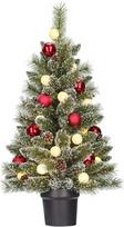 „Black Box Trees“ Kaprun dirbtinė Kalėdų eglutė su apšvietimu – Kalėdų eglutė, aukštis 90 x skersmuo 51 cm – vazonėlyje su papuošimais – žalia, raudona, matinė
