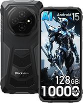 „Blackview Fort 1“ lauko mobilusis telefonas be sutarties 2026, 12GB + 128GB/2 TB, AI mobilusis telefonas su „Android 15“, 6,56 colio ekranas, 90 Hz, 10 000 mAh, 16 MP AI kamera, 4G LTE/Wi-Fi, IP68/IP69K, mobilusis telefonas statybvietei