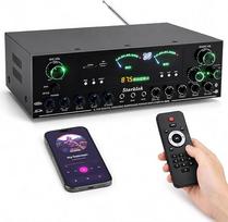 „Bluetooth“ stiprintuvas, 3000 W didžiausios galios – „Hi-Fi“ stiprintuvas, 5.1 kanalų namų kino ir stereo stiprintuvas su „Bluetooth 5.0“, USB, SD, 3 mikrofonais, nuotolinio valdymo pultu ir žemų dažnių garsiakalbio išėjimu