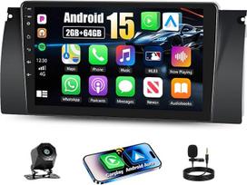„CAMECHO“ navigacijos automobilių radijas su „Android 15“ operacine sistema, 2+64G, skirtas „BMW X5 E39“, „E53“, „E38“ ir „M5“ modeliams