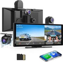 „Carpuride W125S“ su „CarPlay“ ekranu, 3 kanalų vaizdo registratorius: 4K priekinė kamera ir 1080p galinė kamera