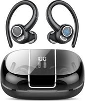 „Csasan Black Sport“ belaidės ausinės, „Bluetooth“ ausinės „2026“ su patikimais ausų kabliukais, skirtos bėgimui