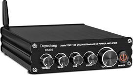 „Depusheng“ DPA30 garso imtuvas-stiprintuvas, stereo 2.1 kanalų „Mini HiFi“, „Bluetooth 5.0“, garso komponentų stiprintuvas, 50 W x 2 + 100 W, skirtas namų ir lauko pasyviems garsiakalbiams bei žemų dažnių garsiakalbiui