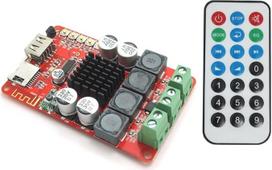 „DollaTek“ TPA3116 2×50 W „Bluetooth“ skaitmeninė stiprintuvo plokštė su nuotolinio valdymo pultu, palaiko FM radiją, TF kortelę ir įrašymą per USB, 8–26 V nuolatinės srovės maitinimas, skirta ausinėms, HIFI stiprintuvui ir namų kino sistemai
