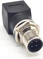 „Elecbee“ M12 4-kontaktis–RJ45 adapteris, „A“ kodo jutiklio kabelio jungtis su sriegių fiksatoriumi, aviacinis kištukas, apvalus jungtis, IP67 atsparus vandeniui, pramoninis apvalus kištukas, skirtas naudoti lauke