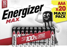 „Energizer Max Micro“ (AAA) šarminės mangano baterijos, 1,5 V, 20 vnt. pakuotė