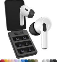 „Foam Masters“ atminties putų ausų kamštukai, skirti „AirPods Pro“ 1-osios ir 2-osios kartos ausinėms, 3 poros, „Black Magic“ versija 6.0, patogūs, saugūs, su patobulintu triukšmo slopinimu, atsarginiai ausų kamštukai, juodi, L dydžio