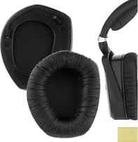 „Geekria QuickFit“ dirbtinės odos ausinių pagalvėlės, skirtos „Sennheiser“ RS195, HDR195, RS185, HDR185, HDR175, RS175, HDR165, RS165 ausinėms ir ausinių komplektams. Ausinių pagalvėlės. Ausinių pagalvėlių remontas (plastikinis žiedas)