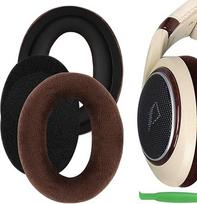 „Geekria“ ausinių pagalvėlės, skirtos „Sennheiser“ HD515, HD555, HD595, HD518 ausinėms: atsarginės ausinių pagalvėlės / ausų pagalvėlės / ausinių kaušeliai / ausų dangteliai / ausinių pagalvėlių remonto detalės (rudas aksomas)
