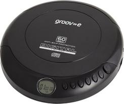 „Groov-e Retro“ asmeninis CD grotuvas su 20 dainų programuojama atmintimi, LCD ekranu, apsauga nuo peršokimo ir ausinėmis komplekte – juodos spalvos