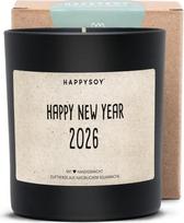„HAPPYSOY“ sojos kvapioji žvakė stikliniame inde su užrašu, natūrali, rankų darbo – ekologiška asmeninė dovana, Naujųjų metų išvakarės vakarėlio dekoracija – geriausiam draugui, draugams, tėvams, mamai, tėtui, močiutei, seneliui. Laimingų Naujųjų metų 202