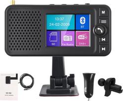 „Hikity“ DAB+ adapteris su 2,4 colio LCD ekranu, FM siųstuvu, „Bluetooth“, „Aux“ jungtimi ir automobiliniu įkrovikliu