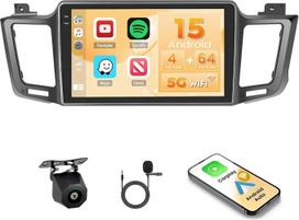 „Hikity“ „Android 15“ automobilių radijas, skirtas „Toyota RAV4“ (2013–2019 m.) su 10 colių „CarPlay“ ekranu