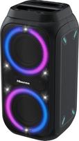 „Hisense Party Rocket 160“, maksimali garso galia – 160 W, baterijos veikimo trukmė – 12 valandų, „TWS Pair Play“ funkcija, karaokės režimas, 5 šviesos efektai, balso slankiklis, IPX4 atsparumas vandeniui, „Bluetooth 5.0“