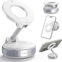 „homeasy“ magnetinis automobilinis telefono laikiklis, pasisukantis 360 laipsnių kampu, suderinamas su „Magsafe“, su siurbtuku, baltas