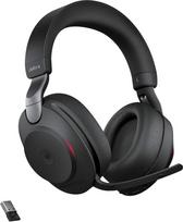 „Jabra Evolve2 85“ belaidės ausinės su mikrofonu, USB-A adapteriu, juodos spalvos