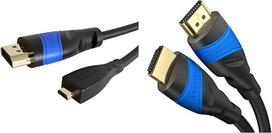 „KabelDirekt“ 5 m – „Micro HDMI“ kabelis (HDMI į „Micro HDMI“, dvikryptis, 4K@60Hz, skirtas „Ultra HD“, didelės spartos su „Ethernet“, suderinamas su HDMI 2.0/1.4, juodas) ir 4K HDMI kabelis – 5 m – 4K@60Hz