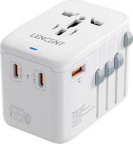 „LENCENT“ 65 W kelioninis adapteris, skirtas naudoti visame pasaulyje, universalus kelioninis kištukas, skirtas kelionėms po pasaulį