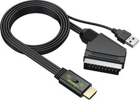 „LiNKFOR“ SCART–HDMI keitiklis, perjungiamas 16:9/4:3, 1080P SCART–HDMI adapteris, skirtas vaizdo magnetofonams, DVD grotuvams ir senovinėms žaidimų konsolėms, „Plug & Play“, palaiko PAL/NTSC, komplekte yra 150 cm SCART ir HDMI kabeliai