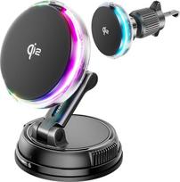 „MagSafe“ automobilinis įkroviklis su aušinimo ventiliatoriumi, greitasis mobiliojo telefono įkrovimas, aušinimas, RGB apšvietimas, 78+ lbs stiprios traukos jėgos magnetinis belaidis mobiliojo telefono laikiklis, skirtas „iPhone 17/16/15/14/13/12“ modelia