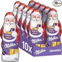 „Milka“ „Santa Alpine“ tuščiavidurė pieno šokolado figūrėlė, 10 vnt. po 175 g