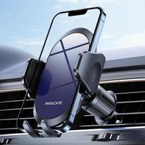 „Miracase 2025“ automobilinis telefono laikiklis, tvirti dvigubi plieniniai kabliai, montuojamas ant oro ventiliacijos angos, pasukamas 360°, telefono laikiklis su vieno mygtuko atsegimu, skirtas „iPhone“, „Galaxy“ ir visiems 4–7 colių išmaniesiems telefo