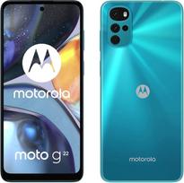 „Motorola g22“ (6,5 colio „Max Vision“ ekranas su 90 Hz atnaujinimo dažniu, „Android 12“, aštuonių branduolių procesorius „MediaTek Helio G37“, „TurboPower“, 50 MP keturių kamerų sistema, 5000 mAh baterija, dvi SIM kortelės, 64GB) „Iceberg Blue“ (Ren) Ew