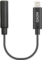 „Movo IMA-1“ 3,5 mm TRRS mikrofono adapterio kabelis su „Lightning“ jungties adapteriu, suderinamas su „Apple“ „iPhone“, „iPad“, išmaniaisiais telefonais ir planšetėmis, optimizuotas mikrofonams ir profesionaliai garso įrangai, juodos spalvos