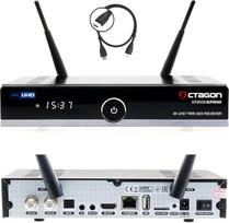 „Octagon SF8008 UHD 4K Supreme“ dvigubas palydovinis imtuvas, 2 DVB-S2X imtuvai, „E2 Linux“ ir „Define OS“ operacinės sistemos, su įrašymo funkcija, M.2 M Key, gigabito LAN, „Bluetooth“, kortelių skaitytuvas, „Sat to IP“, „Multistream“, „WiFi“ WLAN
