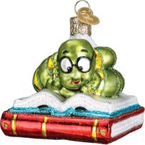 „Old World Christmas“ stikliniai pučiami papuošalai eglutei „Bookworm“