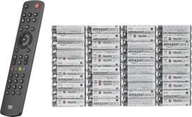 „One For All Contour“ universalus nuotolinio valdymo pultas – televizorių ir „Smart TV“ valdymas – suderinamas su visų gamintojų prekės ženklais – URC1210 ir „Amazon Basics“ AAA pramoninės šarminės baterijos, 40 vnt. pakuotė