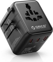„ORICO“ 5-in-1 kelioninis adapteris, tinkamas naudoti visame pasaulyje, su USB-C jungtimi (20 W), skirtas JAV, JK ir Europai