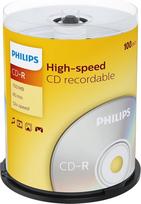 „Philips“ CD-R įrašomieji diskai, didelės spartos (700MB / 80 minučių, 52x greitis, 100 vnt. pakuotėje)