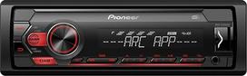 „Pioneer“ MVH-S220DAB 1DIN automobilių radijas su RDS ir DAB+, raudonos spalvos, USB jungtis MP3, WMA, WAV, FLAC failams, AUX įvestis, „Android“ palaikymas, „iPhone“ valdymas, „ARC“ programa