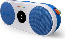 „Polaroid P2“ – galingas nešiojamas belaidis „Bluetooth“ garsiakalbis su įkraunama baterija ir dvigubu stereofoniniu suporavimu – mėlynos ir baltos spalvos