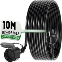 „POWGRN“ prailginimo kabelis, 10 m, juodas, H05RR-F, 3G, 1,5 mm², storas guminis kabelis