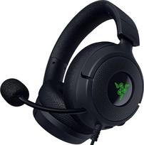 „Razer Kraken V4 X Sensa HD Haptics“ laidinės žaidimų ausinės su haptine atgaline grįžtamuoju ryšiu – „Triforce“ 40 mm garsiakalbis – „HyperClear“ kardioidinis mikrofonas – 7.1 erdvinis garsas